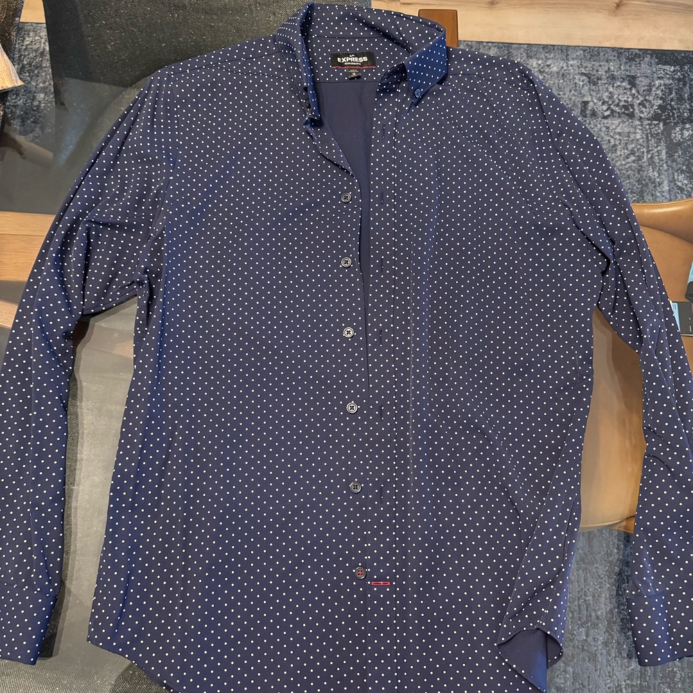 Express performance slim button down mens